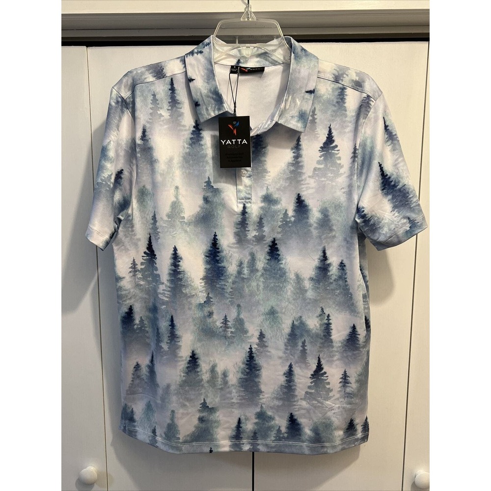 NEW Yatta Golf Polo Shirt Men’s Size S Short Sleeve SUBTLE PINES Multicolor‎
